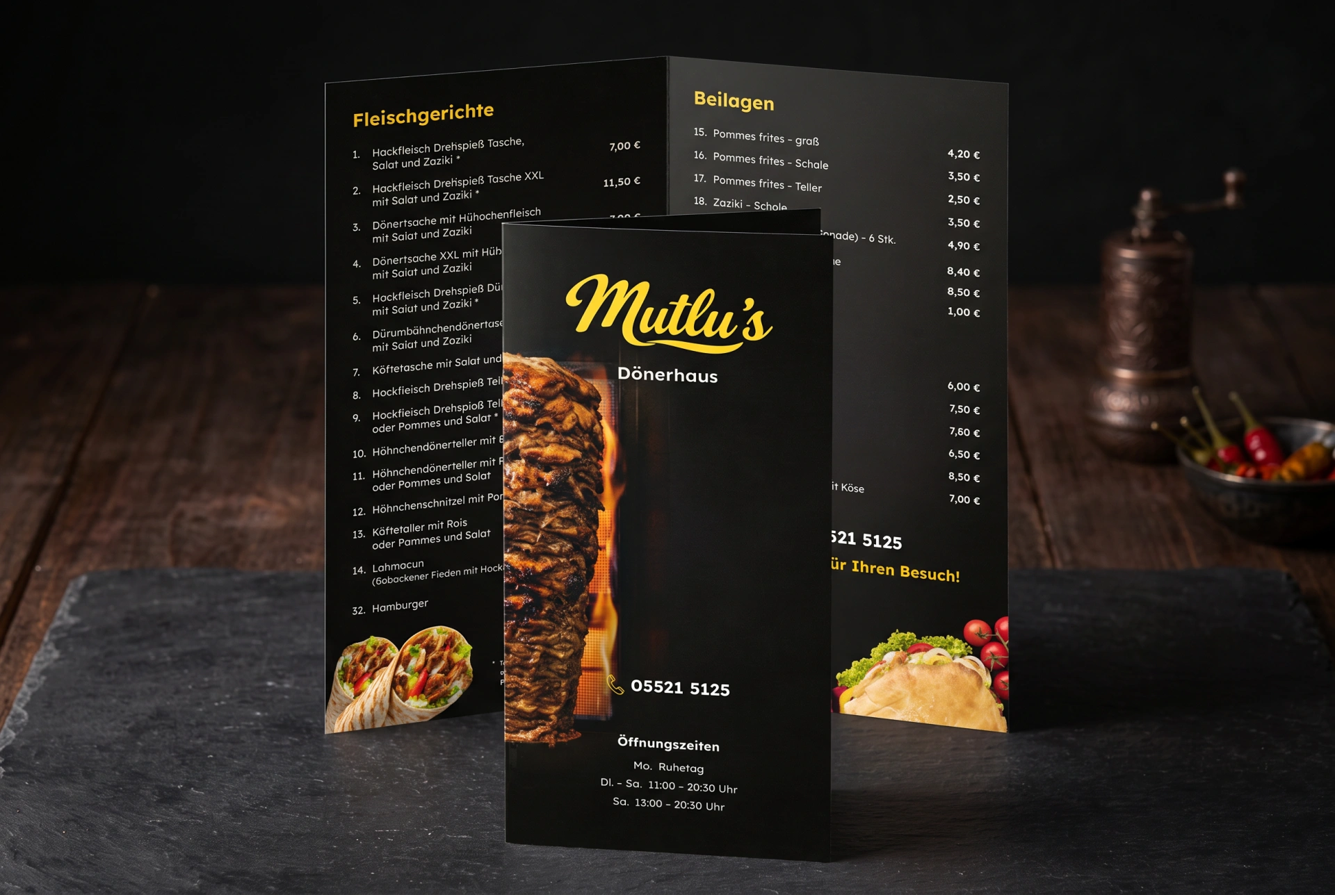 Mutlus Speisekarte Mockup